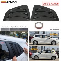 EPMAN 20SETS/CARTON Rear Side Window Quarter Louver Cover Vents Matte Black For Honda Fit 15-18 EP-TFBFIT15-20T